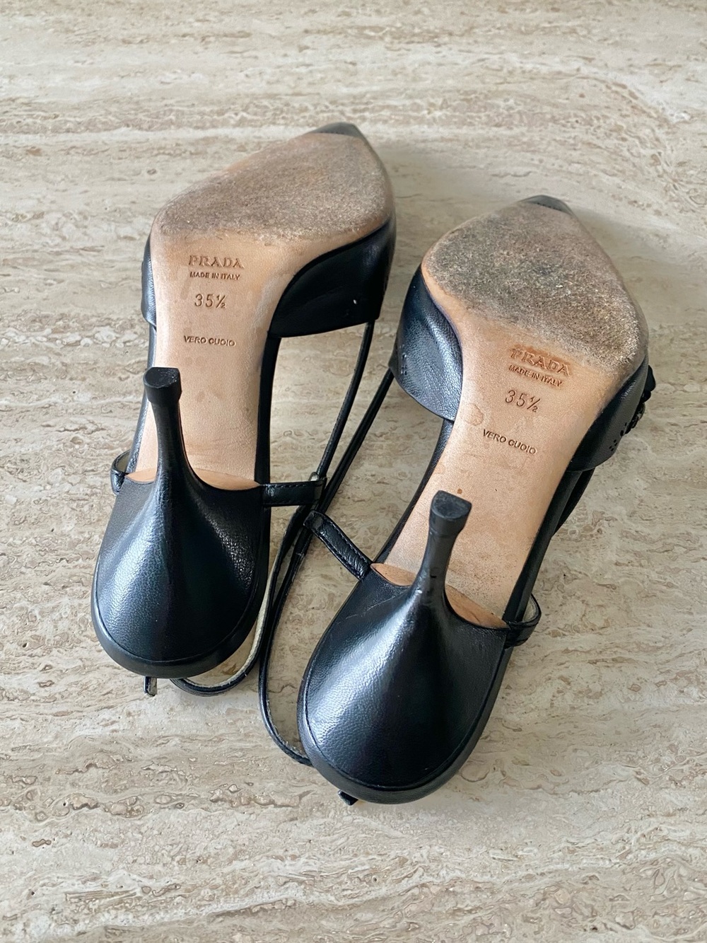 Vintage Prada Rosette Slingback Heels - Picture 9 of 10